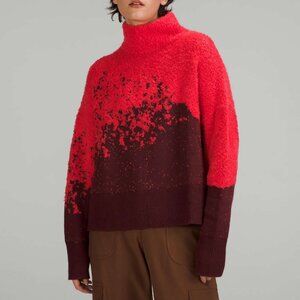 Lululemon Sweater Turtleneck Red Ombre Oversized Small 4